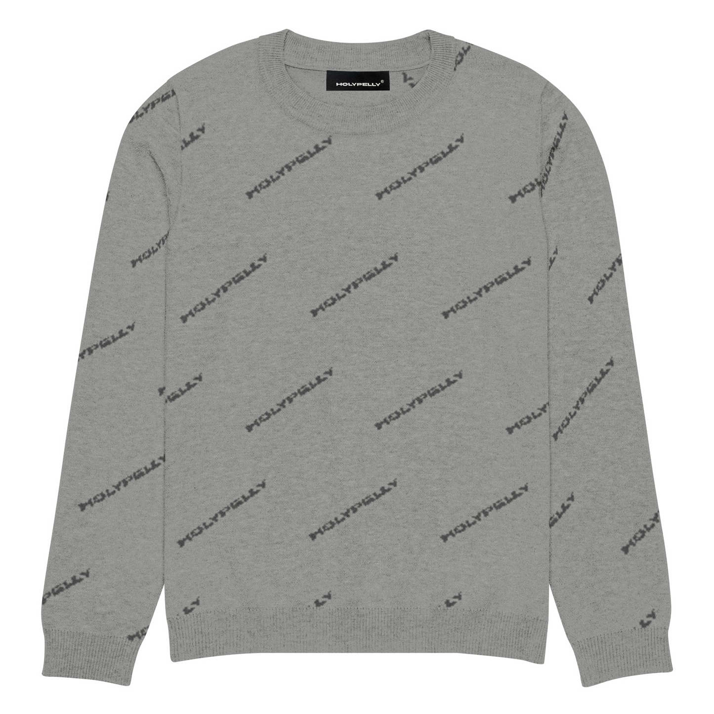 GREY HOLYPELLY PATTERN KNITTED-SWEATER