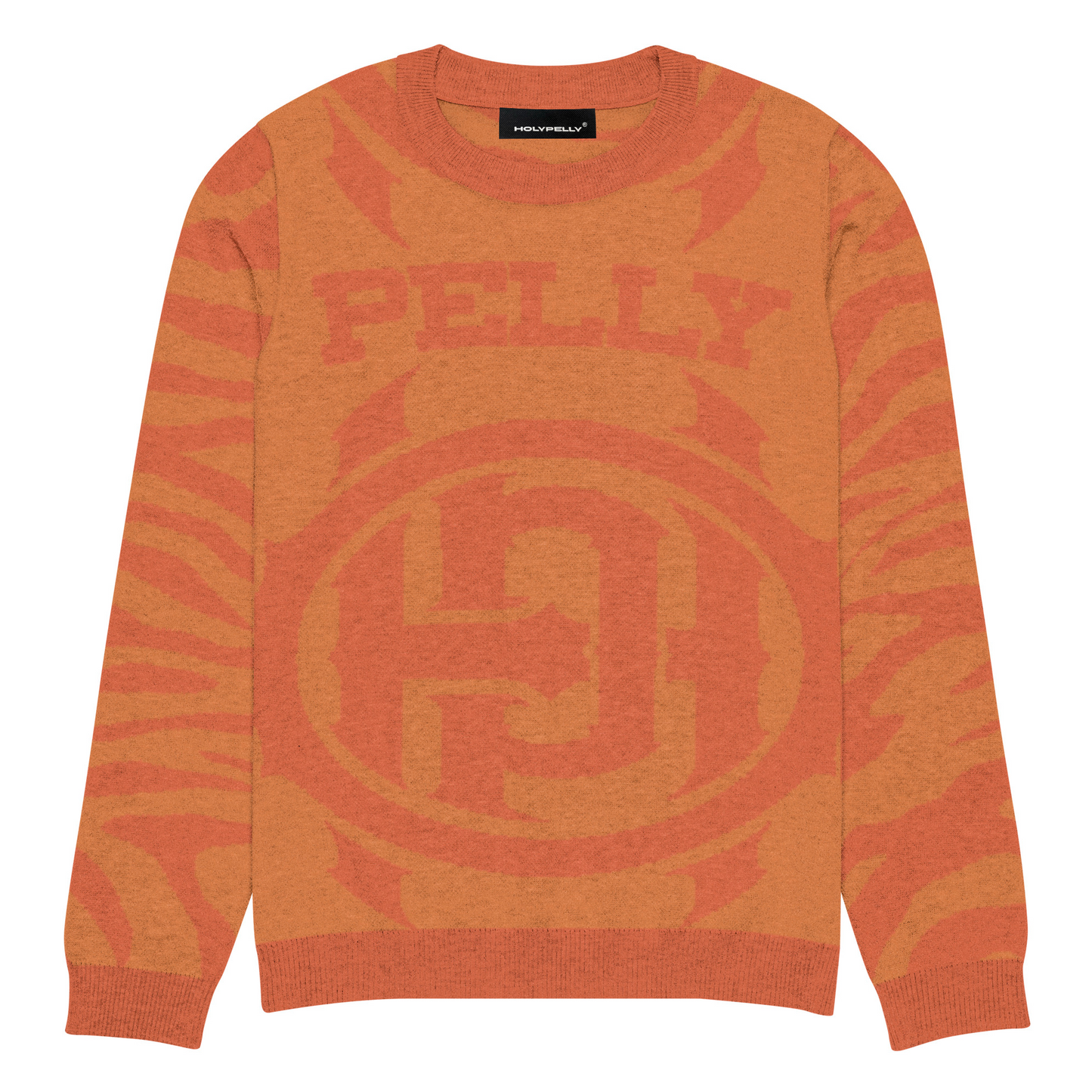 TIGER ORANGE PELLY LARGE-ICON KNITTED-SWEATER