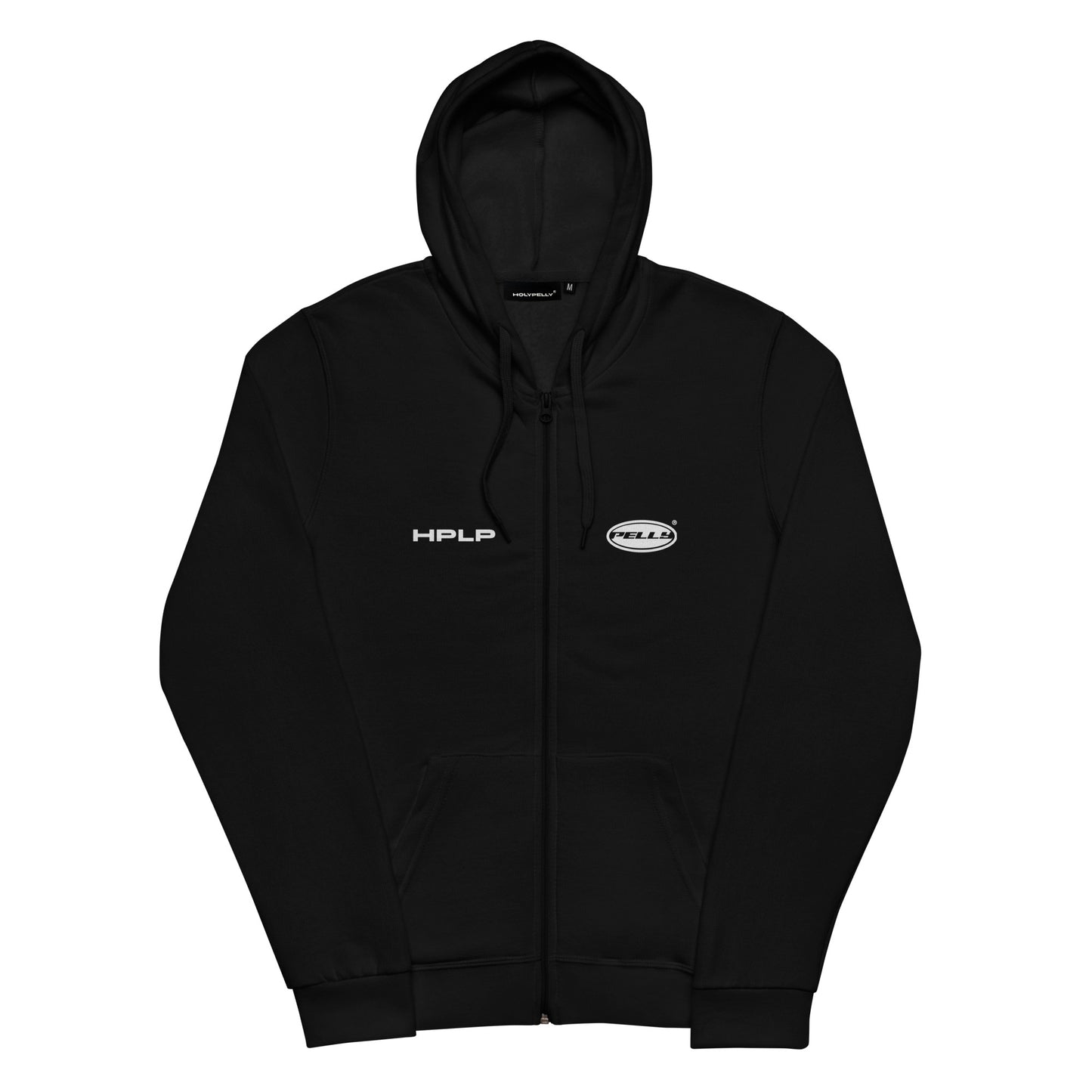 BLACK FADED EFFECT SYMBOL ZIP-HOODIE