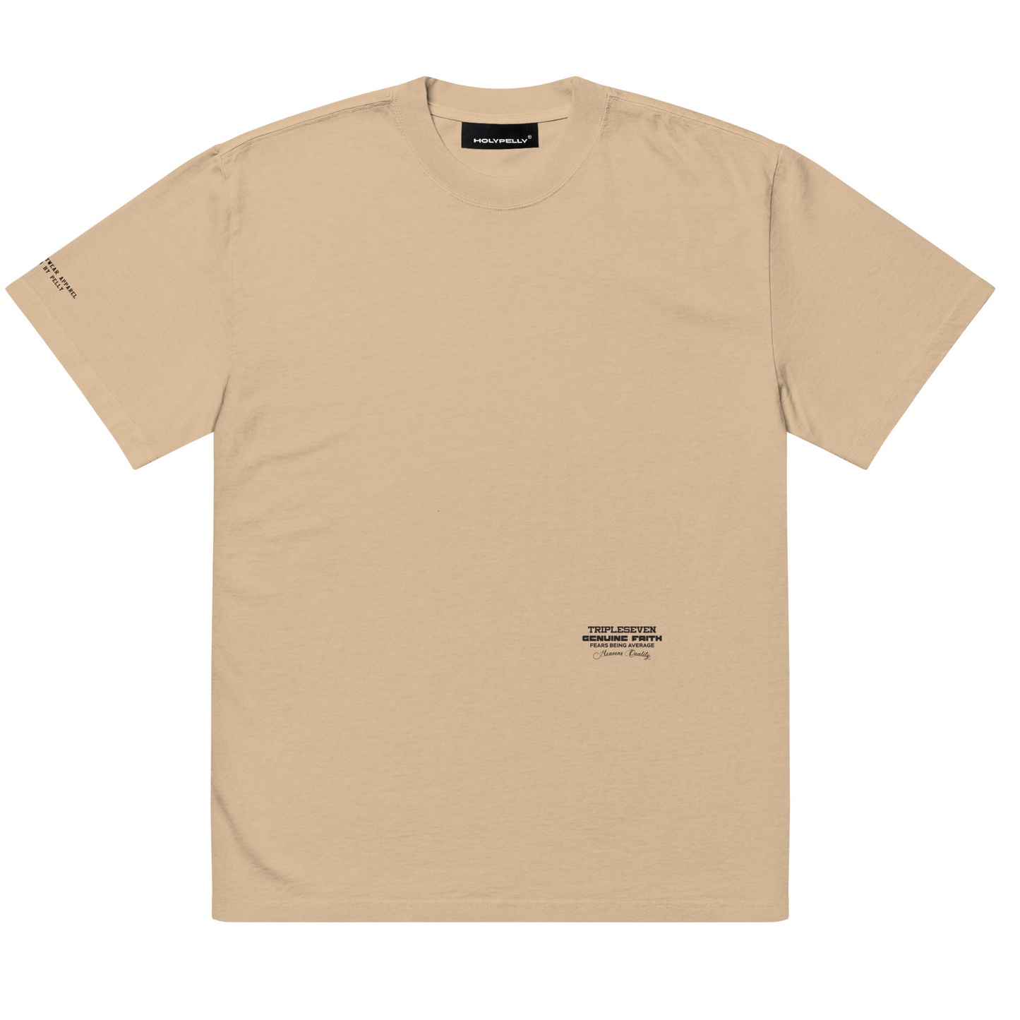 OVERSIZED FADED-BEIGE TRIPPLE-SEVEN T-SHIRT