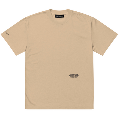 OVERSIZED FADED-BEIGE TRIPPLE-SEVEN T-SHIRT