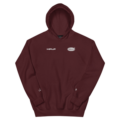 BURGUNDY HLPL LOGO HOODED-SWEATER