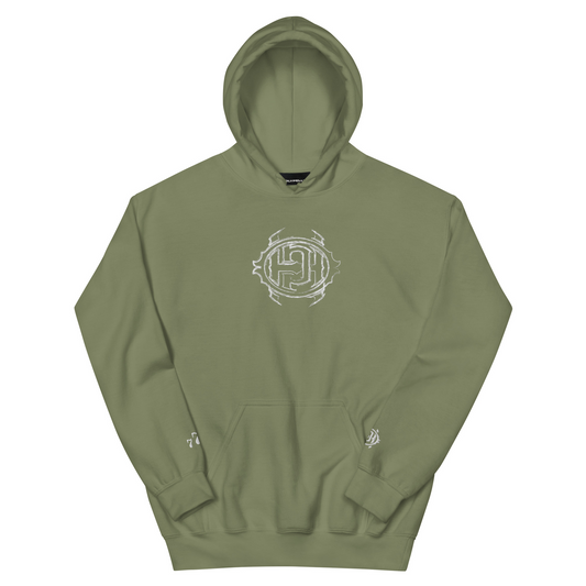 FADED ICON GREEN HOODED SWEATER