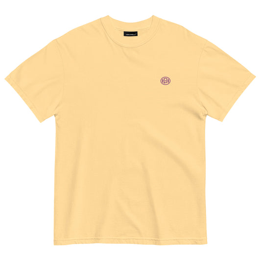 FADED YELLOW EMBORDERY LOGO T-SHIRT